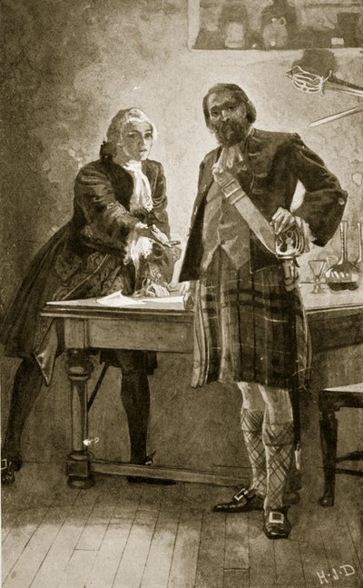 Prinssi Charles vetoaa Cameron of Lochieliin, kuvitus teoksesta 
