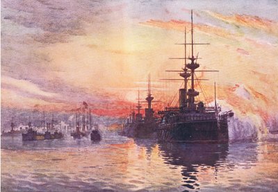 Kuningatar Victorian viimeinen matka 1901 1. helmikuuta, kuva Cassellsin Englannin historiasta, 1900-luku tekijältä Herbert Kerr Rooke