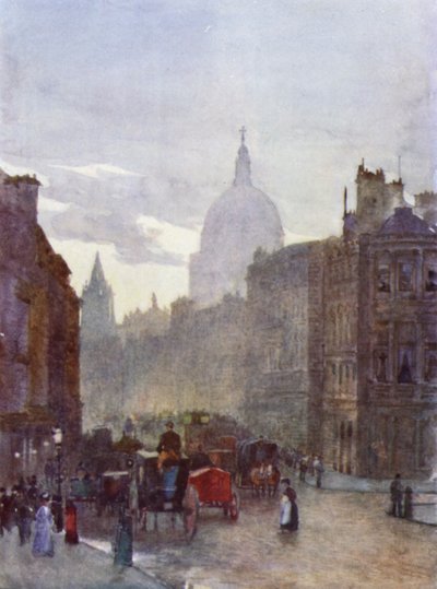 Cannon Streetin asemalta (väri litho) tekijältä Herbert Menzies (after) Marshall