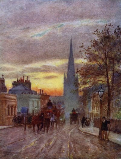 Grosvenor Road, Pimlico (väri litho) tekijältä Herbert Menzies (after) Marshall