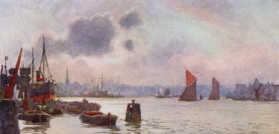 Lavender Wharf (väri litho) tekijältä Herbert Menzies (after) Marshall