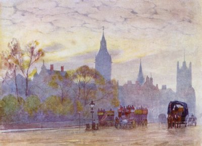 Aamu Whitehallissa (väri litho) tekijältä Herbert Menzies (after) Marshall