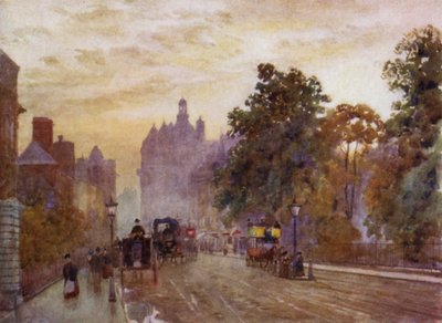 Hyde Park Cornerista länteen (väri litho) tekijältä Herbert Menzies (after) Marshall