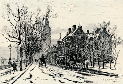 The Embankment, Westminster, c1892, 1894 tekijältä Herbert Menzies Marshall