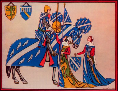 Sir Geoffrey Luttrell, Hänen vaimonsa ja miniänsä, c1340, 1926 tekijältä Herbert Norris