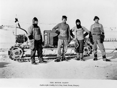 Motor Party - Lashly, Day, Evans ja Hooper, 1911 tekijältä Herbert Ponting