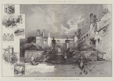 Hoghton Tower, paroni Sir James de Hoghtonin istuntopaikka. tekijältä Herbert Railton