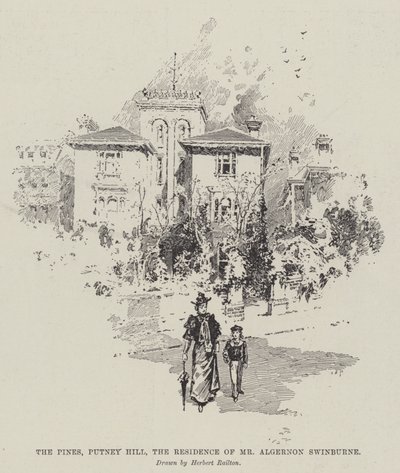 Pines, Putney Hill, herra Algernon Swinburnen asuinpaikka tekijältä Herbert Railton