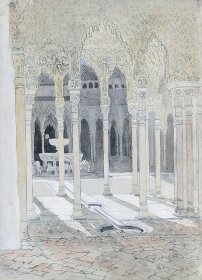 Leijonan piha, Alhambra, Granada, Espanja tekijältä Hercules Brabazon Brabazon