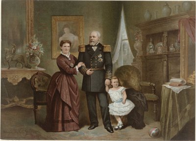 Retrat de Guillem III, rei dels Països Baixos, Emma, ​​reina regent dels Països Baixos i Guillemmina, reina dels Països Baixos. tekijältä Herman Frederik Carel ten Kate