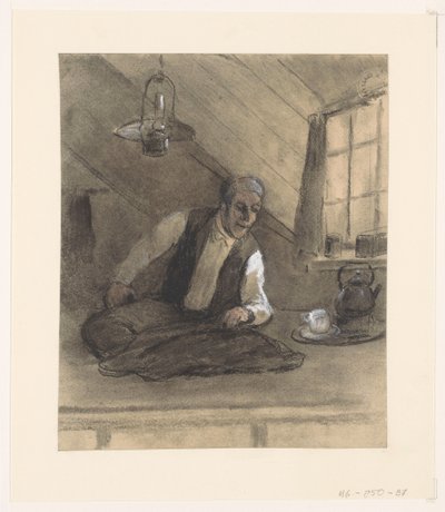 Räätäli töissä ullakkohuoneessa tekijältä Herman Heijenbrock (possibly)
