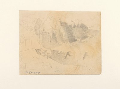Laakso laiduntavilla karjalla tekijältä Herman Kruyder (signed by artist)