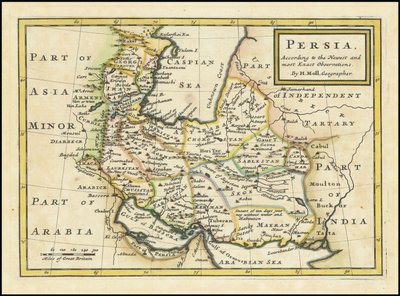 Persian kartta vuodelta 1740 tekijältä Herman Moll