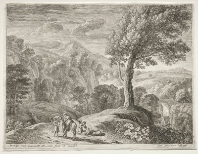 Suuri puu ja kaskadi, n. 1652-1654. tekijältä Herman van Swanevelt