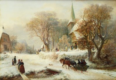 Kirkkoon menossa (öljy kankaalle) tekijältä Hermann Kauffmann