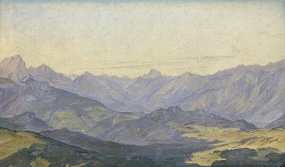Mountain Valley Oberbayernissa, 1829 (öljy paperille) tekijältä Hermann Kauffmann