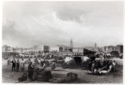 Am Kai Levee New Orleansissa, noin 1840 (svetokuvassa). tekijältä Hermann Meyer