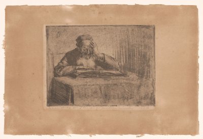 Lukeva juutalainen mies tekijältä Hermann Struck (signed by artist)