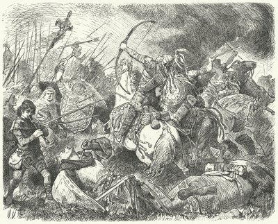 Huni-armeija torjui taistelukentällä tekijältä Hermann Vogel