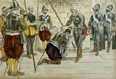 Charles II Cosse Brissacista (Cosse-Brissac) (1562-1621 tai 1626) teki Henri IV:n (1553-1610) marechalin Ranskalle ennen saapumistaan Pariisiin 22. maaliskuuta 1594. Vieressä seisovien kauppiaiden Jean Lhuillierin (?) ennakkoäänestys pitää kaupungin avaime tekijältä Hermann Vogel