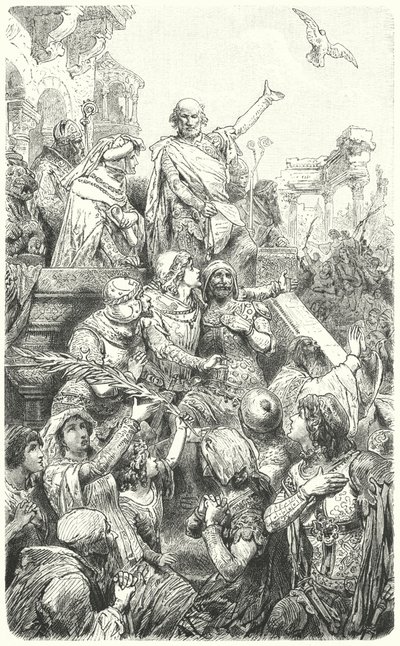 Cola di Rienzo antaa Rooman kansalle uuden perustuslain, 1347 tekijältä Hermann Vogel