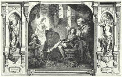 Dante Alighieri Giotton studiossa, 1300-luku tekijältä Hermann Vogel