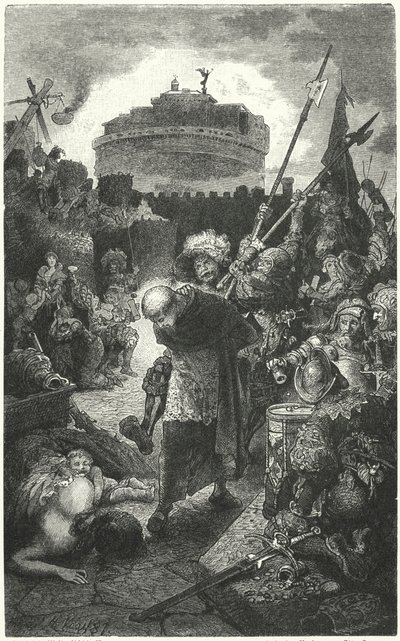 Saksalaiset Landsknechtit ryöstävät Roomaa, 1527 tekijältä Hermann Vogel