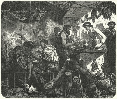 Kohtaus tavernassa muinaisessa Roomassa tekijältä Hermann Vogel