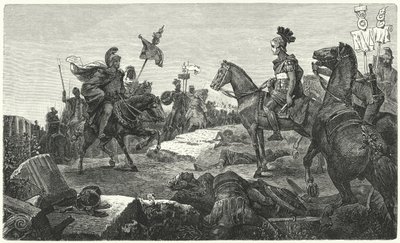 Scipio Africanuksen ja Hannibalin tapaaminen ennen Zaman taistelua, 202 eaa tekijältä Hermann Vogel