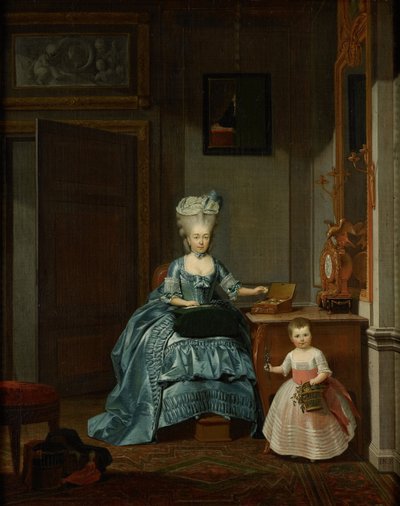Susanna van Collen, os. Mogge ja hänen tyttärensä, 1776 tekijältä Hermanus Numan