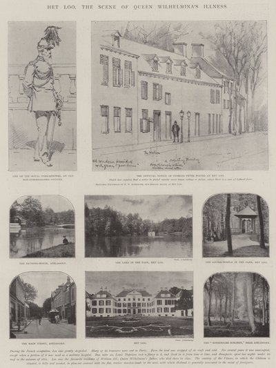 Het Loo, kohtaus kuningatar Wilhelminan sairaudesta tekijältä Hermanus Willem Koekkoek