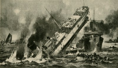 Anglian uppoaminen, ensimmäinen maailmansota, 17. marraskuuta 1915, c1920. tekijältä Hermanus Willem Koekkoek