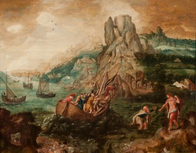 Kristuksen viimeinen ilmestyminen opetuslapsilleen (öljy kankaalle) tekijältä Herri met de (c.1510 p.1550) Bles