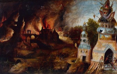 Pyhän Antoniuksen kiusaus tekijältä Herri met de (c.1510 p.1550) Bles