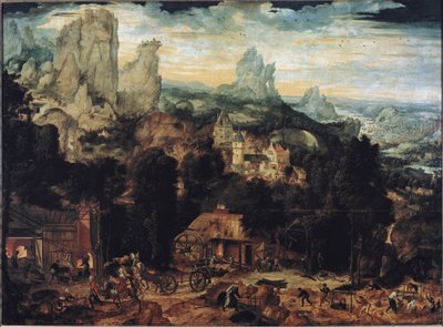 Kuparikaivokset - Öljy kankaalle tekijältä Herri met de (c.1510 p.1550) Bles
