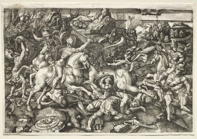 Taistelu ratsumiesten välillä, 1523. tekijältä Hieronymous Hopfer