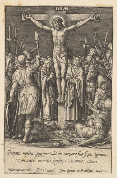 Kristus ristiinnaulittu, ennen vuotta 1619. tekijältä Hieronymous Wierix