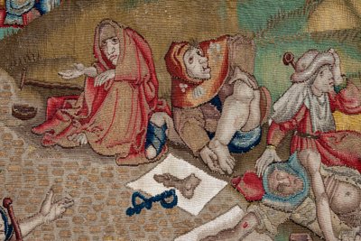Hieronymus Boschin työn inspiroima kuvakudos, n. 1560 (kulta, hopea, silkki ja villa) tekijältä Hieronymus (after) Bosch