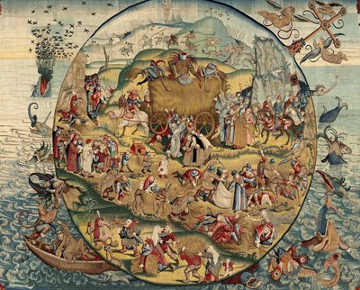 Hieronymus Boschin työn inspiroima kuvakudos, n. 1560 (kulta, hopea, silkki ja villa) tekijältä Hieronymus (after) Bosch