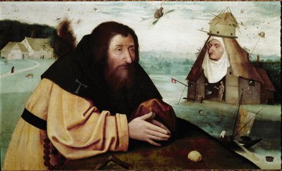 Pyhän Antoniuksen kiusaus (öljy tammilevylle, n. 1501) tekijältä Hieronymus (after) Bosch