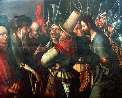 Kristus toi Pilatuksen eteen, Hieronymus Bosch (noin 1450-1516), öljy paneelille, 61x77 cm. Alankomaat tekijältä Hieronymus Bosch