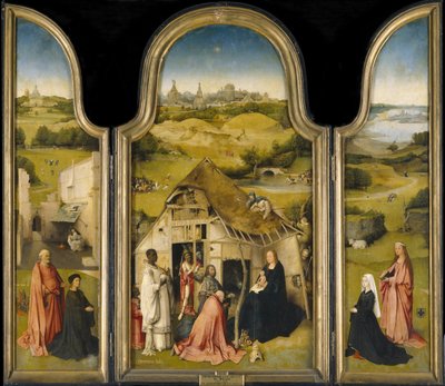 Kuninkaiden palvonta, n. 1495 tekijältä Hieronymus Bosch