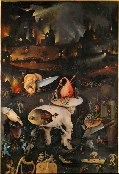 Ihanuuksien puutarha, oikea paneeli, yläpuolikas. tekijältä Hieronymus Bosch