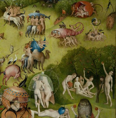 Maallisten ilojen puutarha, 1490-1500 tekijältä Hieronymus Bosch
