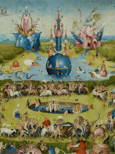Maallisten ilojen puutarha, 1490-1500 tekijältä Hieronymus Bosch