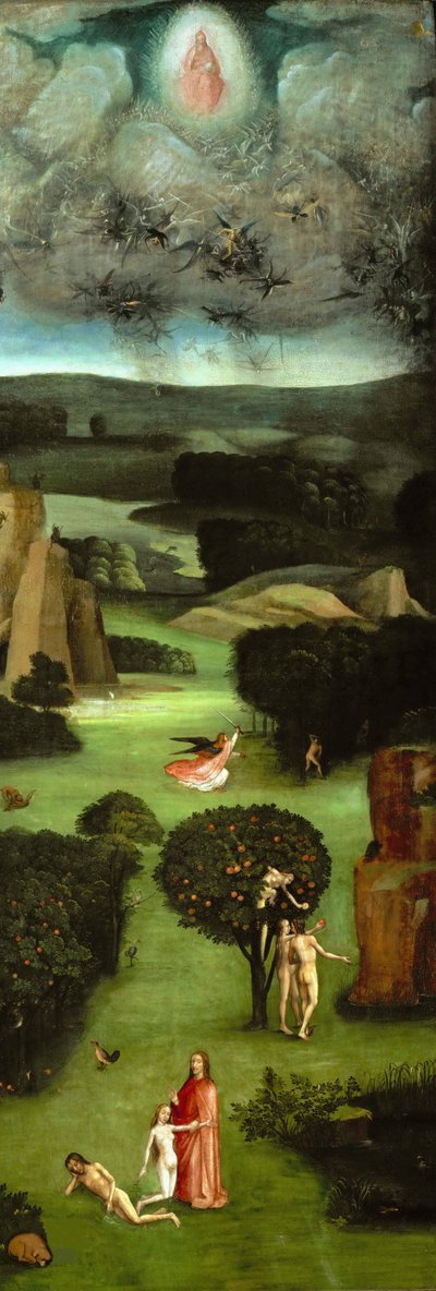 Viimeisen tuomion triptyykki, vasen paneeli, noin 1485. tekijältä Hieronymus Bosch