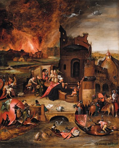 Pyhän Antonius Suuren kiusaaminen (öljy puulle) tekijältä Hieronymus Bosch