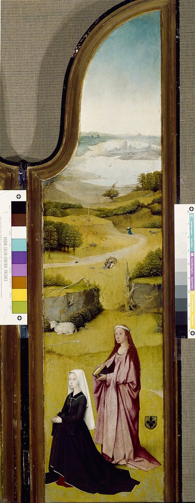Loppiaisen triptyykki, jossa on Pyhä Agnes Roomalainen ja luovuttaja (öljy paneelissa tekijältä Hieronymus Bosch
