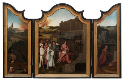 Tríptico de Jó, c.1500-24 (óleo sobre painel) finlandês tekijältä Hieronymus Bosch
