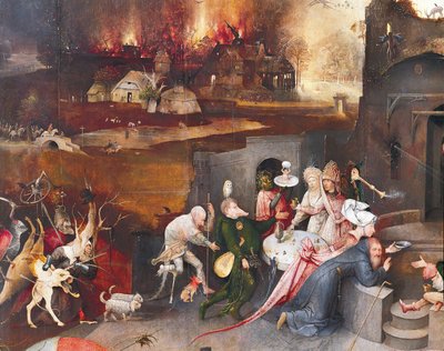 Pyhän Antoniuksen kiusauksen triptyykki (keskipaneeli) tekijältä Hieronymus Bosch